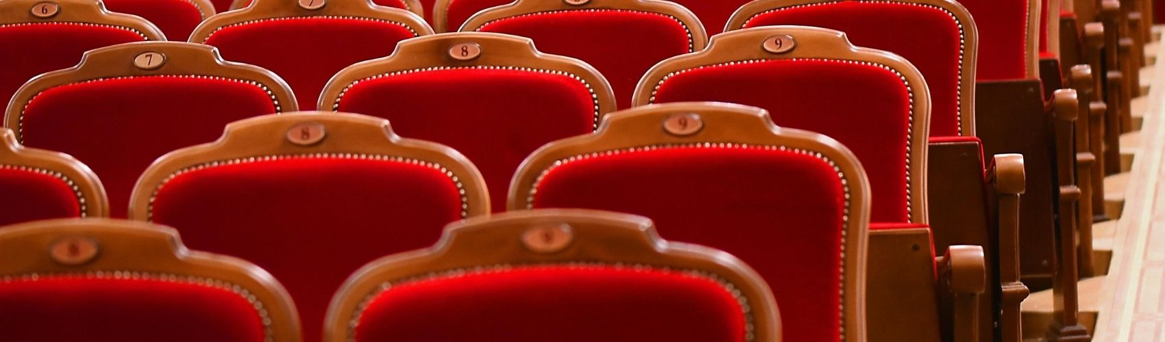 Rows of chairs at an opera house